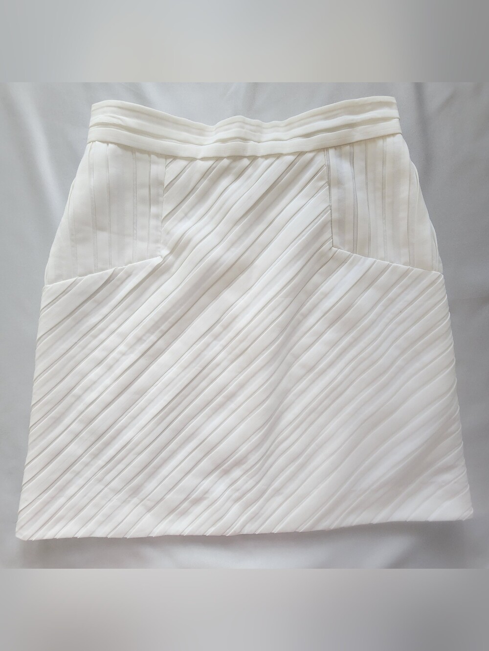 Just Cavalli Off-White Pleated Mini A-Line Skirt